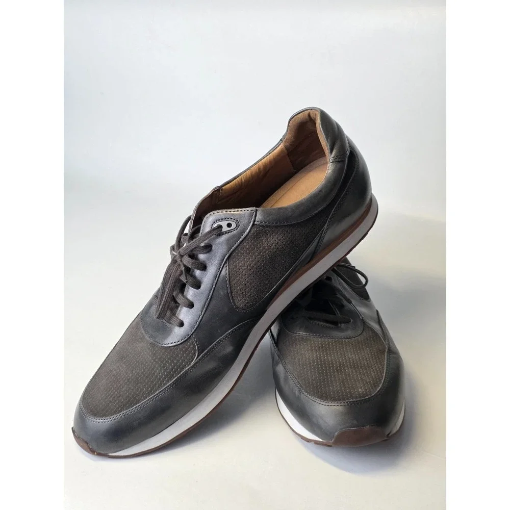 Johnston & Murphy‎ Malek Men's Sneakers Size 13 Gray Leather Suede Classic Shoes